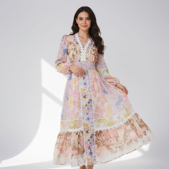 Robe longue bohème pastel – Légèreté et féminité assurées