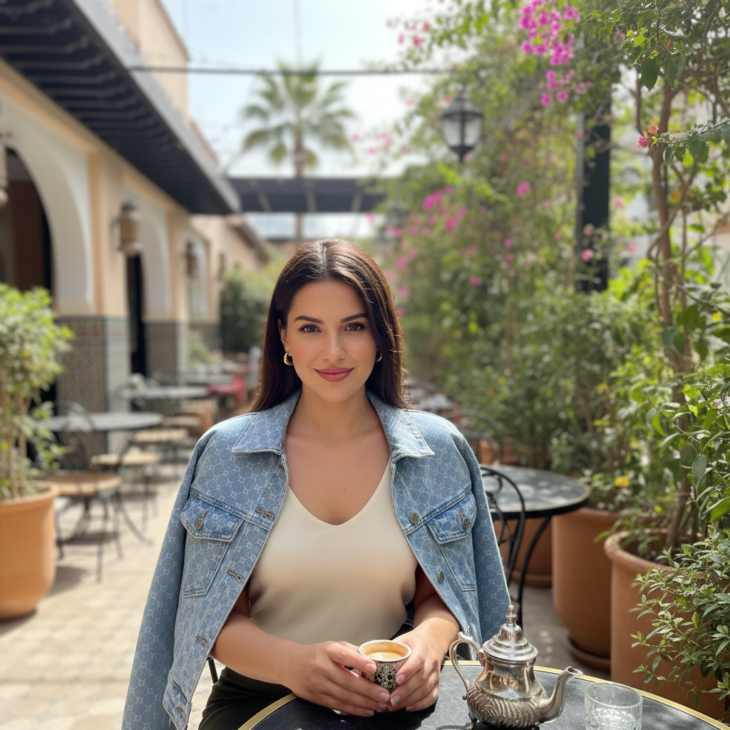 Veste courte en jean Inspiration "GUCCI" – Image 2